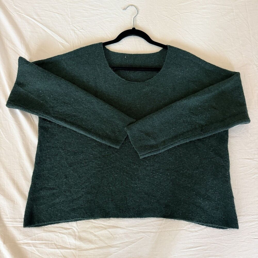 Peruvian Connection 100% Royal Alpaca Sweater Green Knit Pullover L/XL - Picture 3 of 11